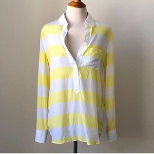 Equipment Capri Rugby Popover Striped Silk Blouse